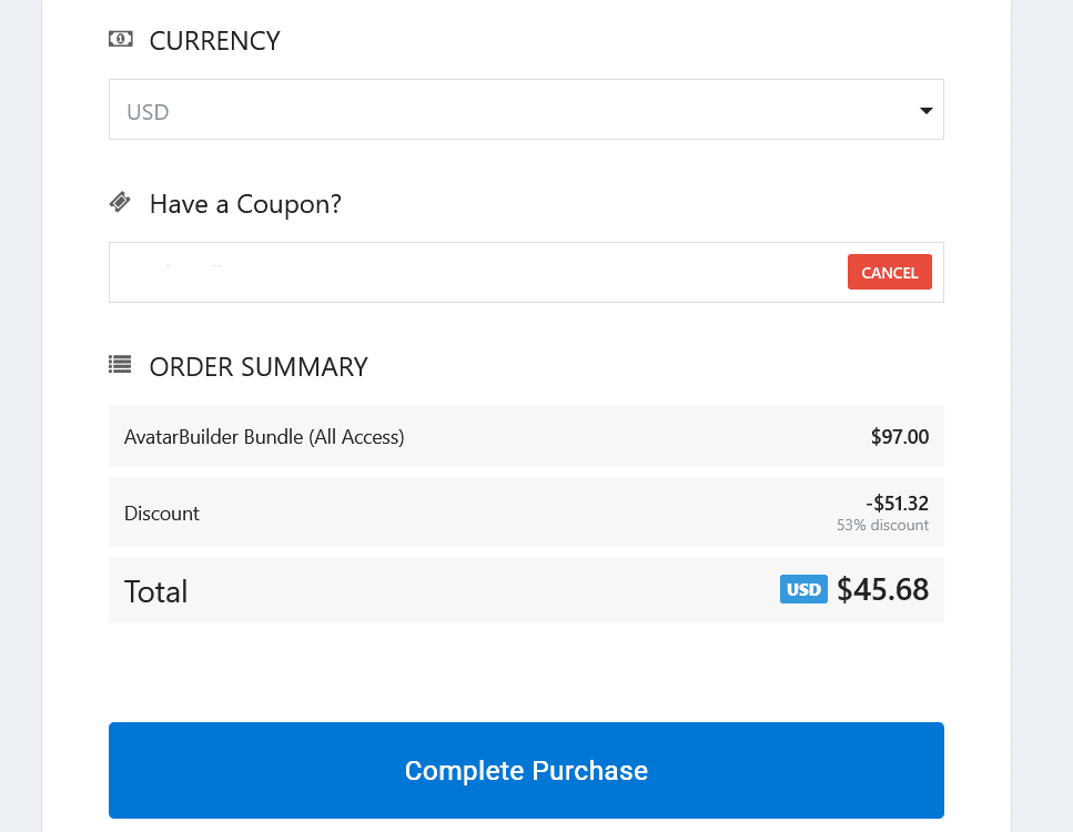 AvatarBuilder discount coupon 2025